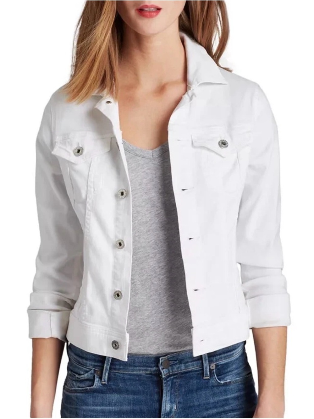 AG Adriano Goldschmied Robyn Classic White Denim Jean Jacket